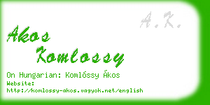 akos komlossy business card